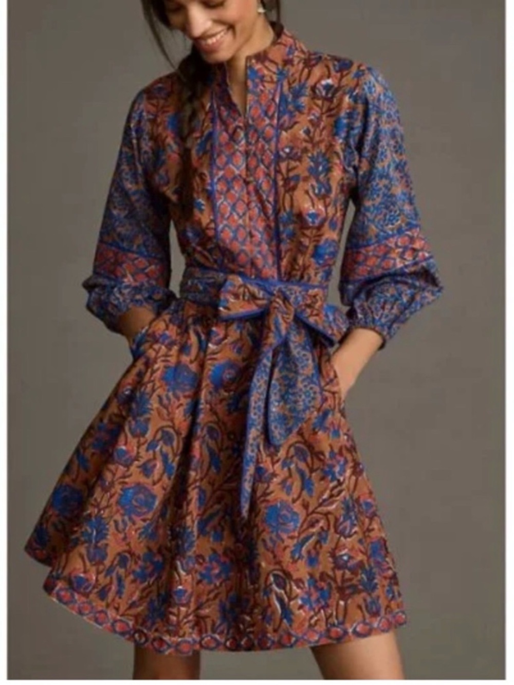 Sue Sartor Flounce Shorty Dress XL- no belt